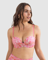 Brasier strapless Antigravedad de realce alto sin arco#color_a46-rosado-estampado-flores