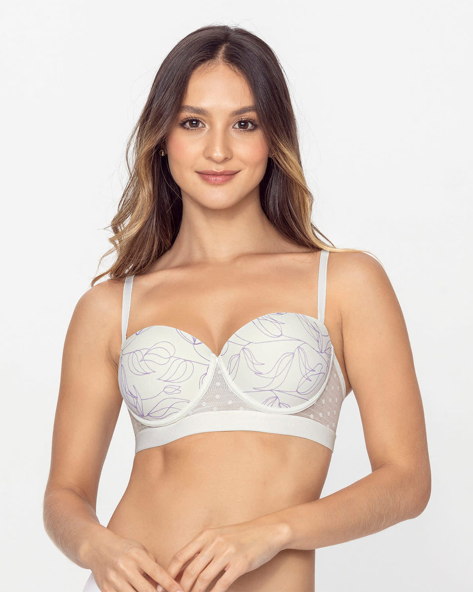 Brasier balconet con realce medio y espalda en tul