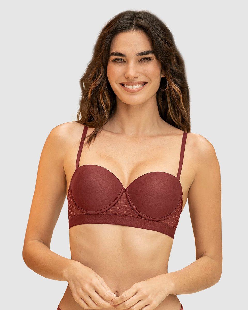 Brasier balconet con realce medio y espalda en tul