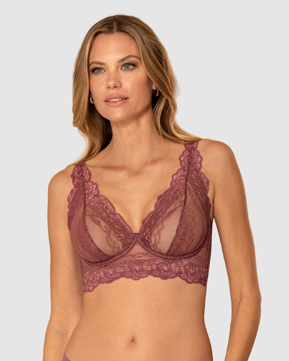 Brasier tipo bralette en encaje y transparencias