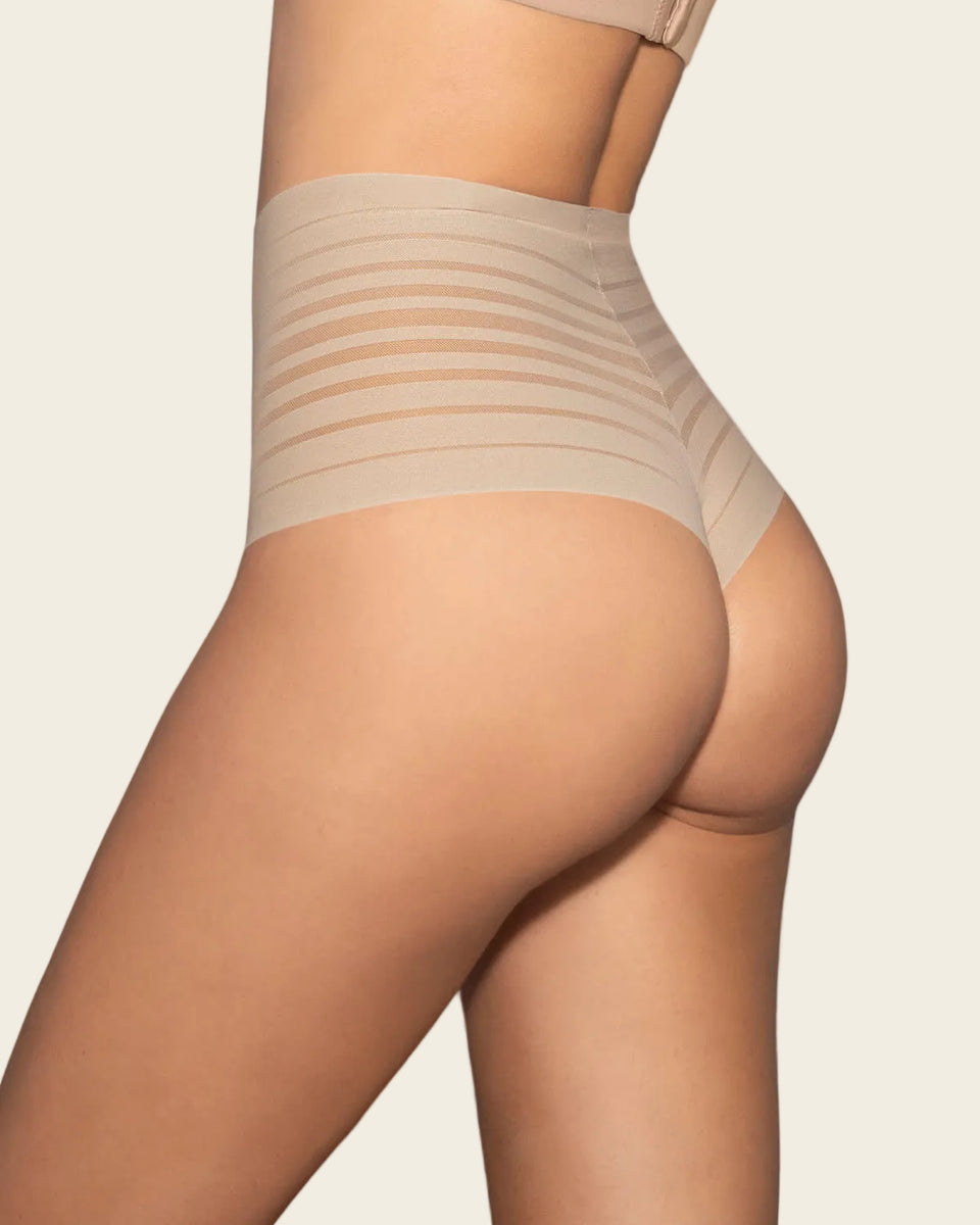 Bloomer alto de control suave con encaje en bandas