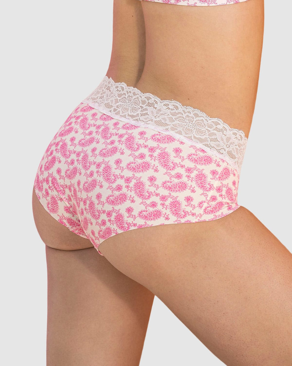 Bloomer hípster en tela ultraliviana con franja de encaje