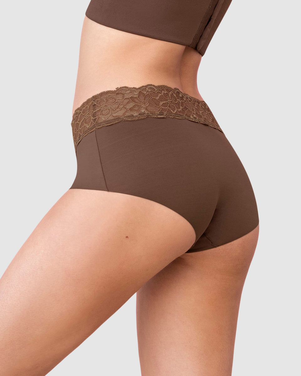 Bloomer hípster en tela ultraliviana con franja de encaje