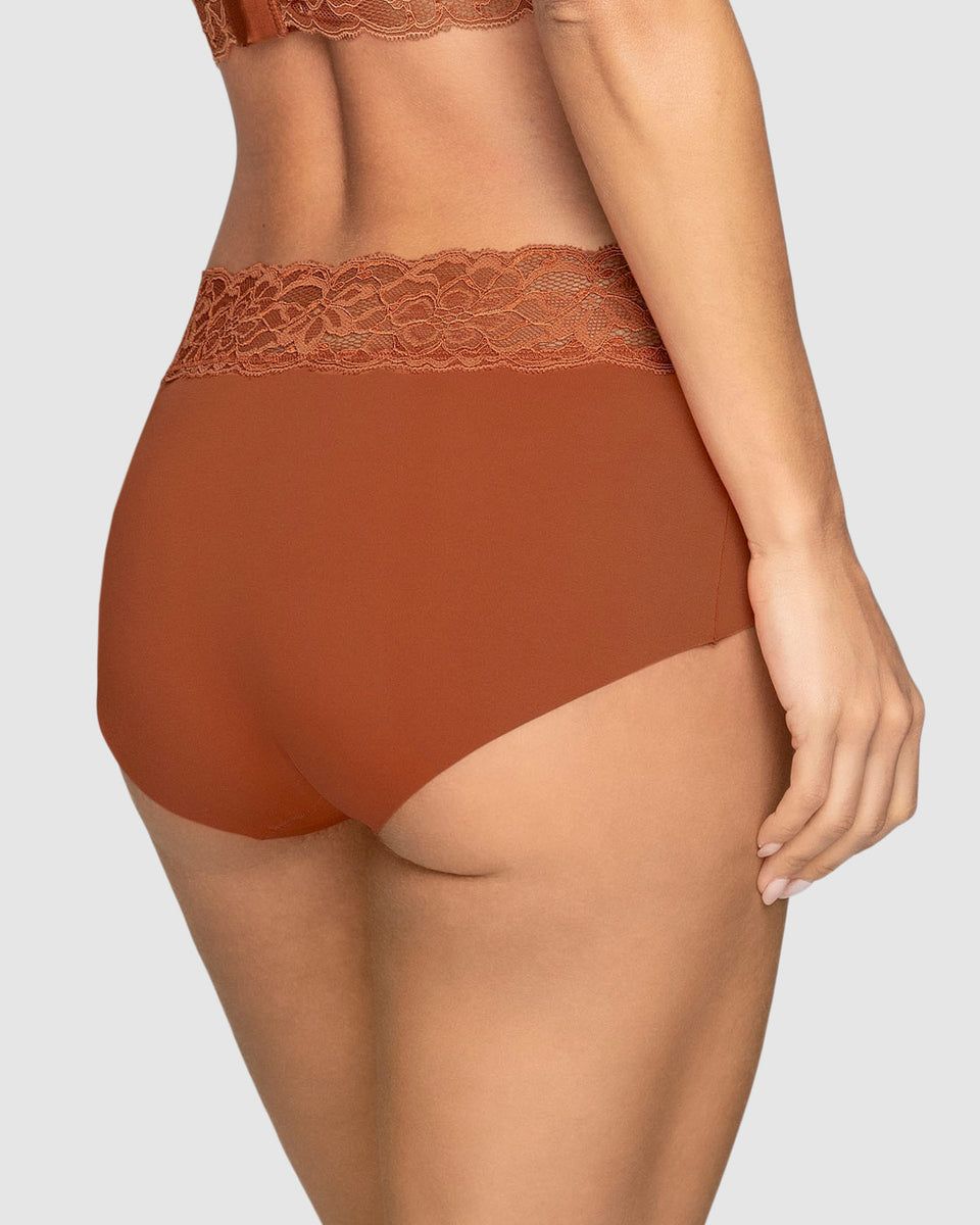 Bloomer hípster en tela ultraliviana con franja de encaje