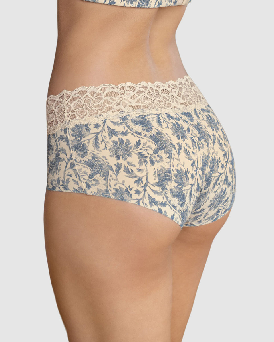 Bloomer hípster en tela ultraliviana con franja de encaje
