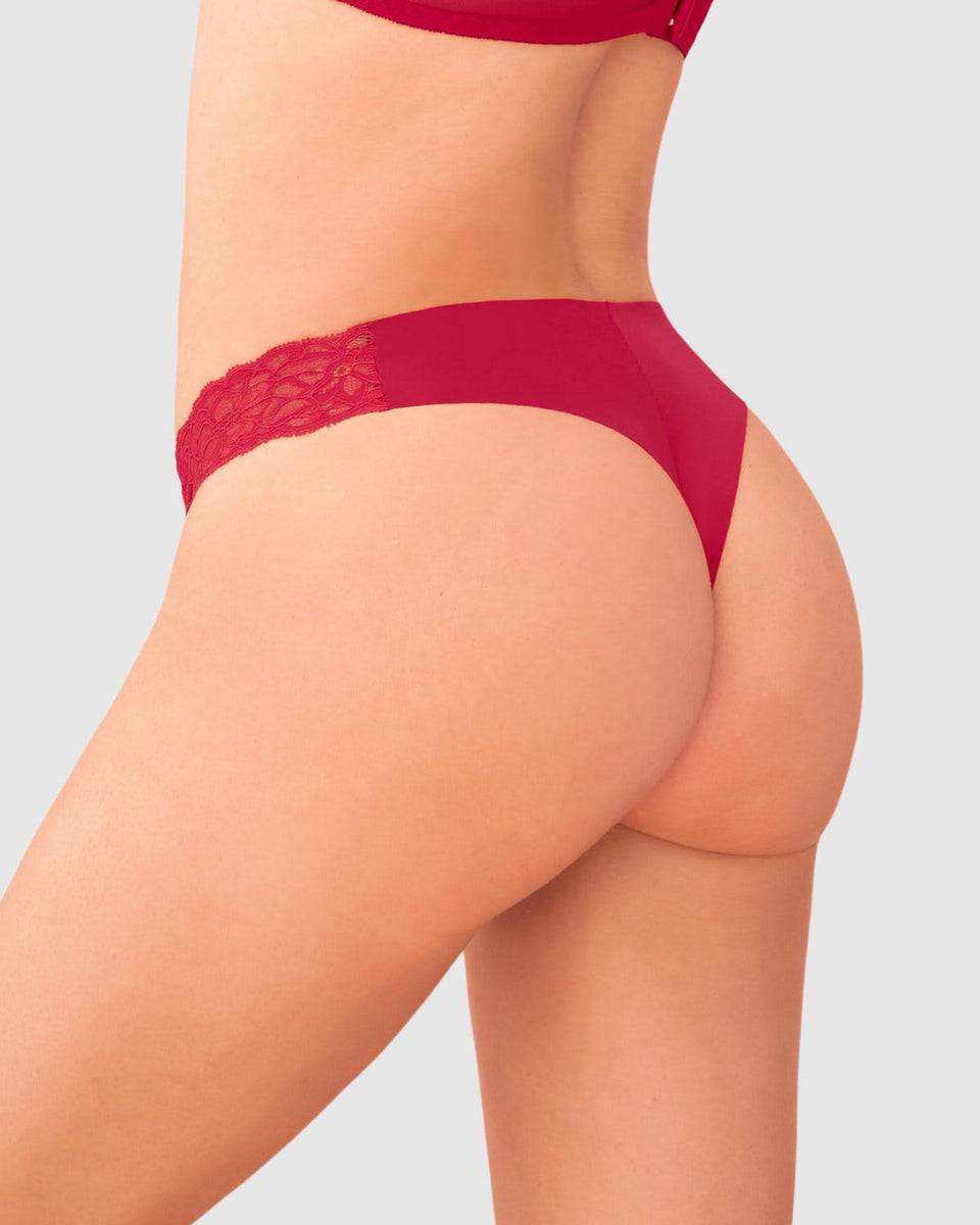 Hilo invisible con toques de encaje en laterales