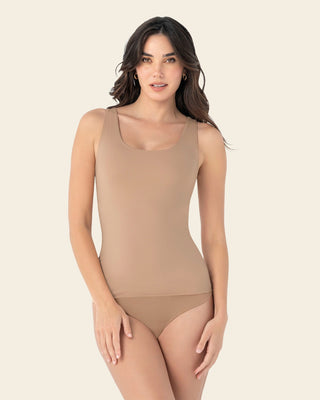 Blusa de control moderado con doble capa en abdomen#color_801-cafe-medio