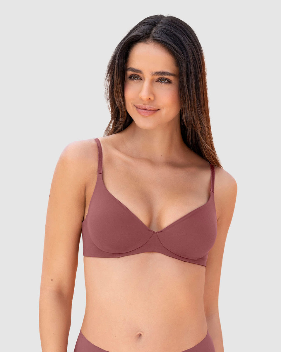 Brasier ultraligero y suave con copas en doble capa de tela