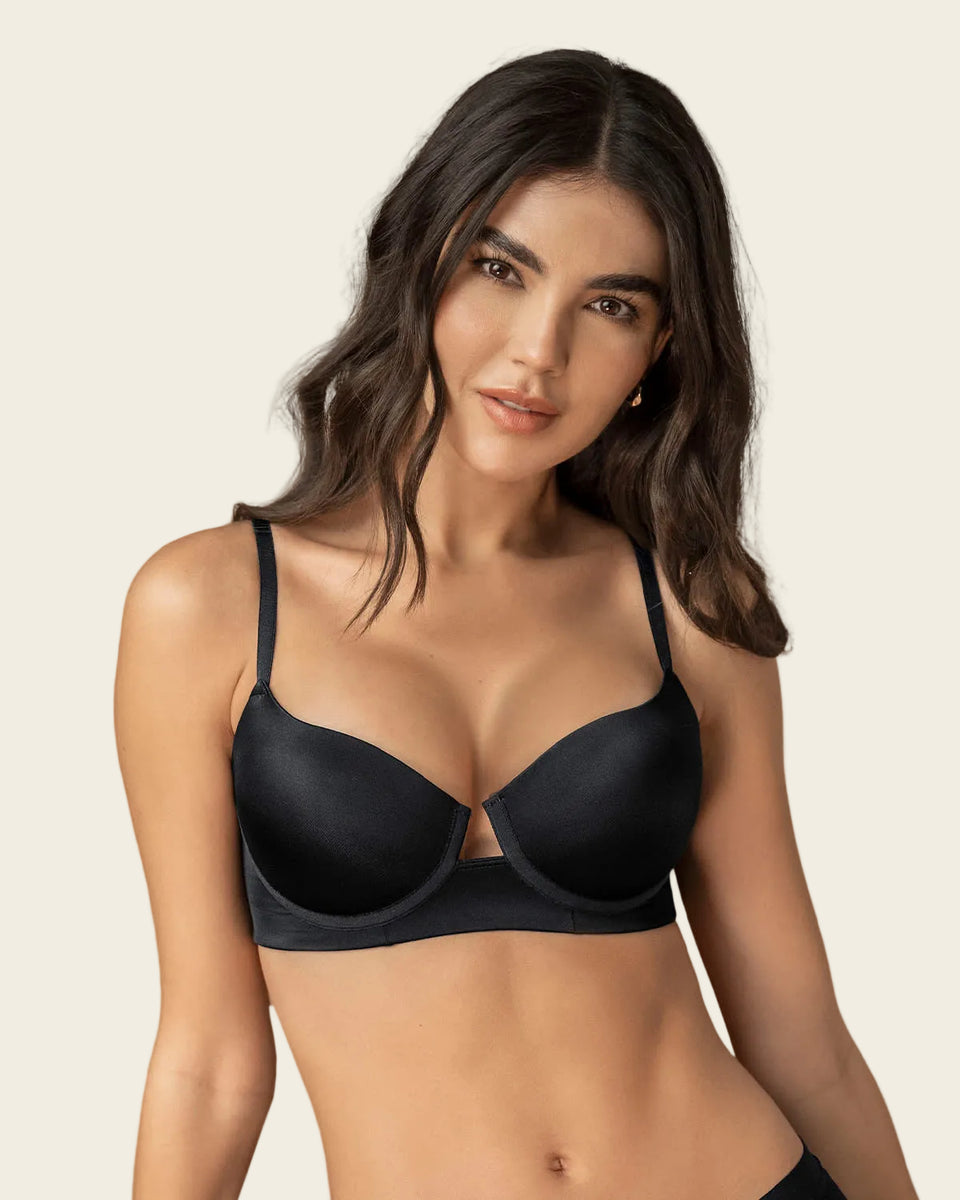 Brasier de realce alto con escote profundo