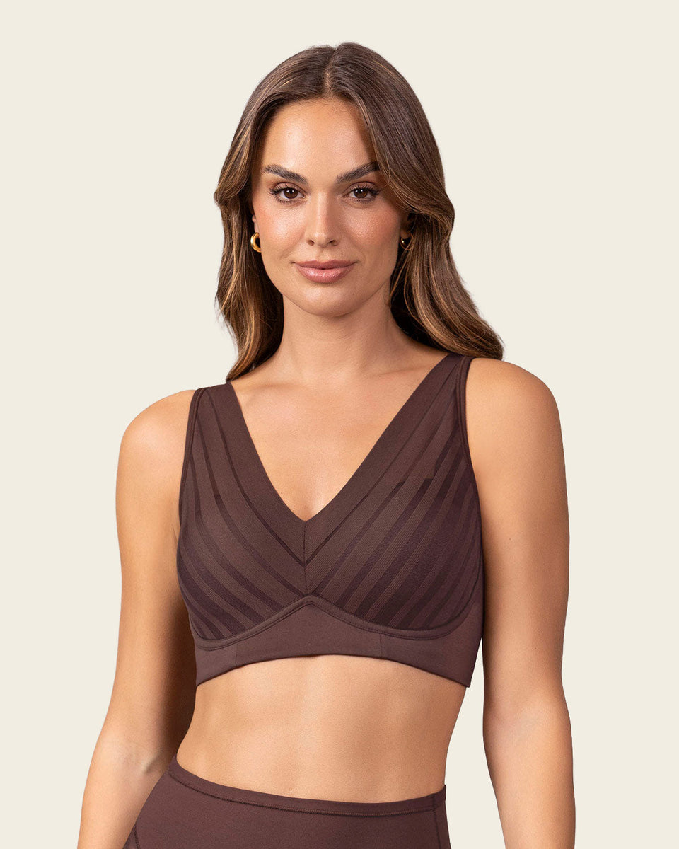 Brasier sin arco, alto cubrimiento en escote y espalda