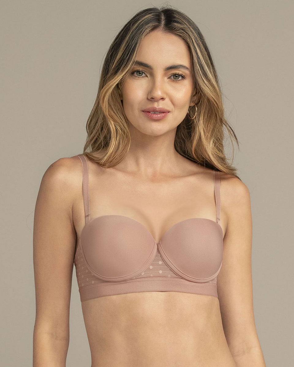 Brasier balconet con arco, realce alto y encaje