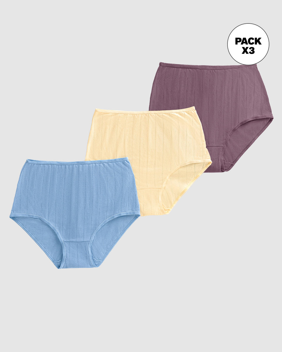 Paquete x 3 bloomers Clásicos con Excelente Cubrimiento