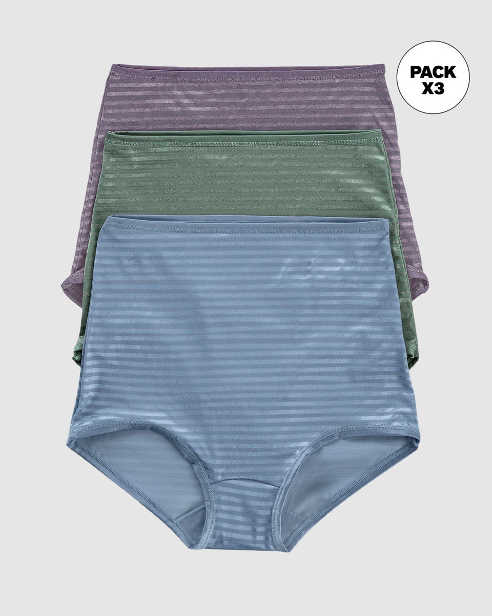 Paquete x 3 bloomers clásicos con máximo cubrimiento