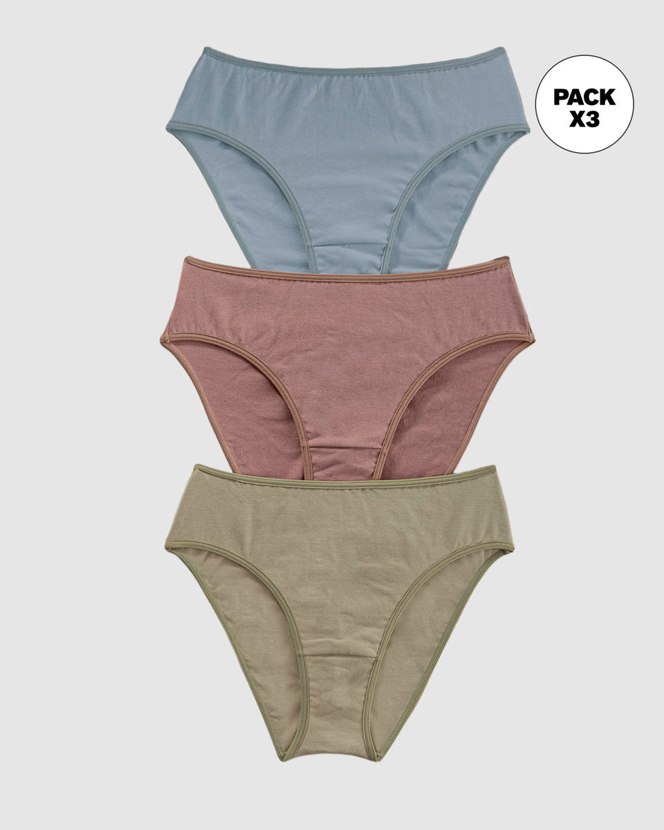 Paquete x 3 bloomers tipo bikini con buen cubrimiento