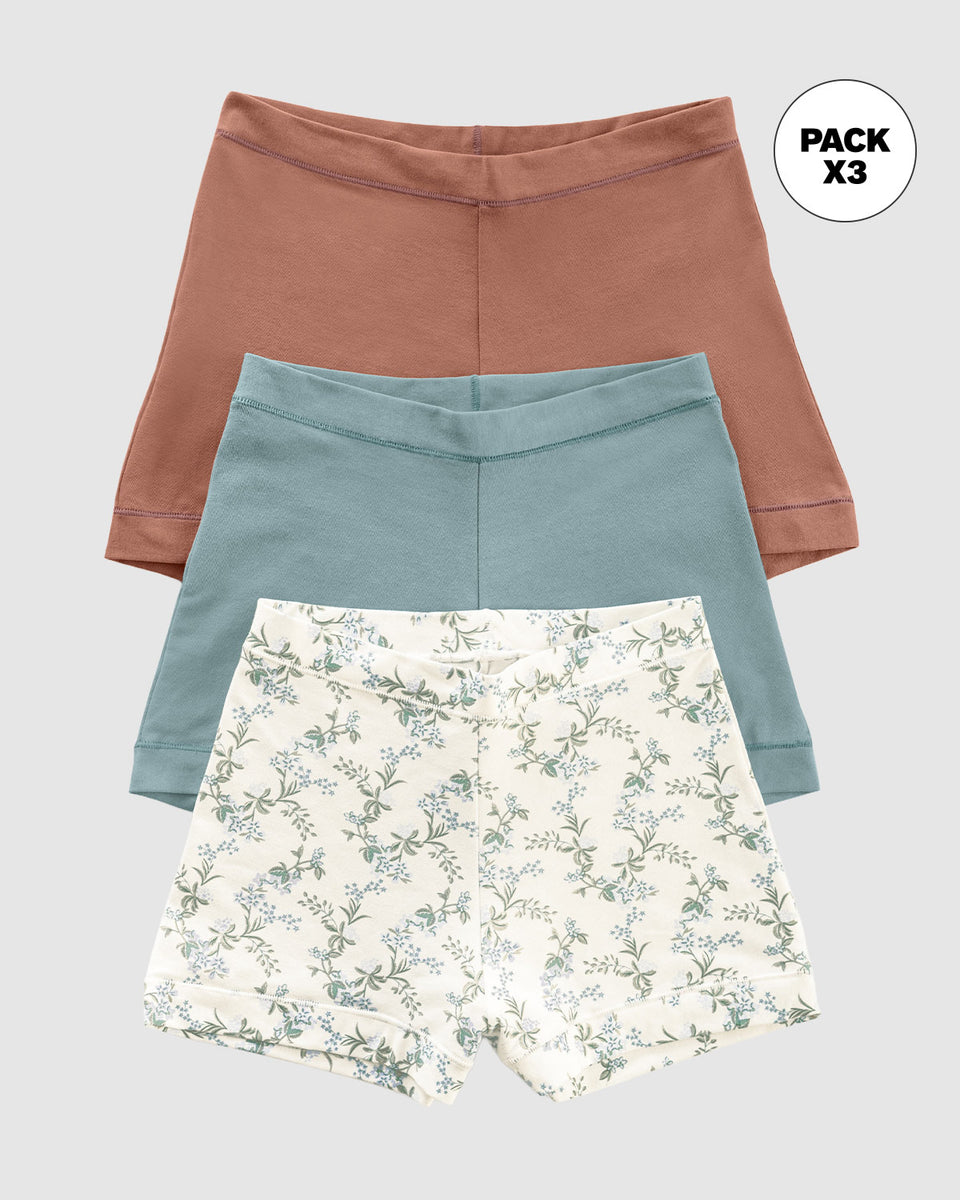 Paquete x 3 bóxers con algodón elástico