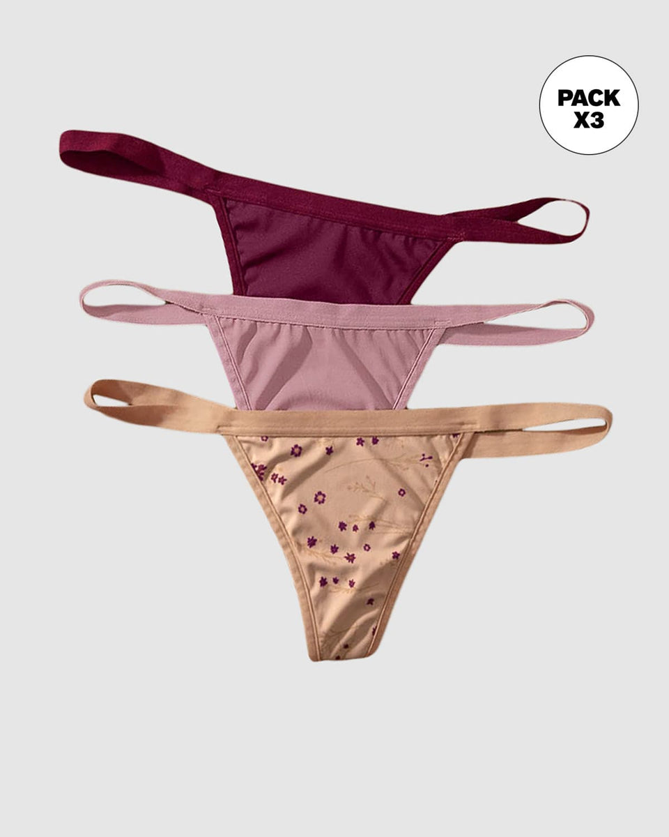 Paquete x 3 tangas hilos descaderadas