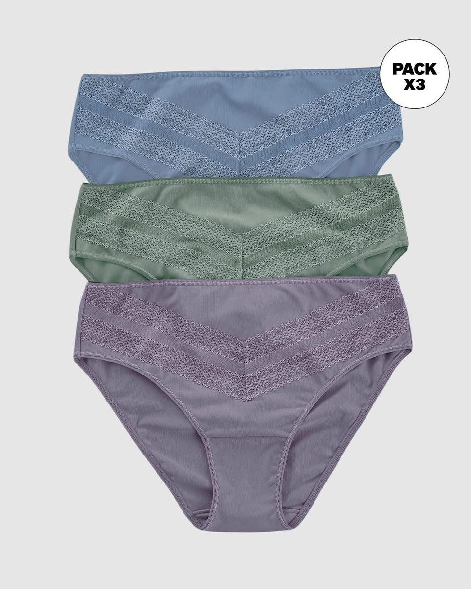 Paquete x 3 Bloomers tipo Bikini Clásicos y Confortables