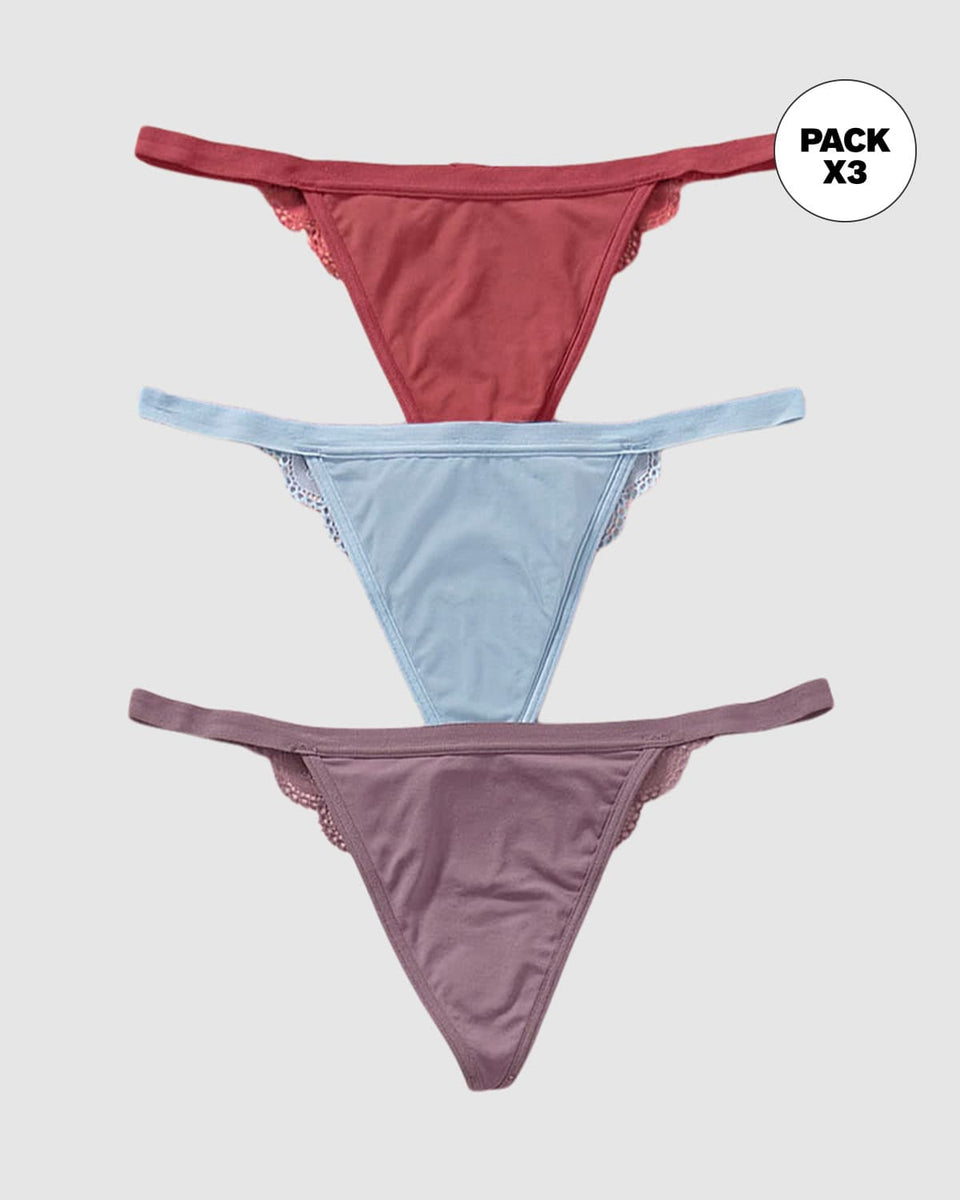 Paquete x 3 hilos descaderadas con encaje