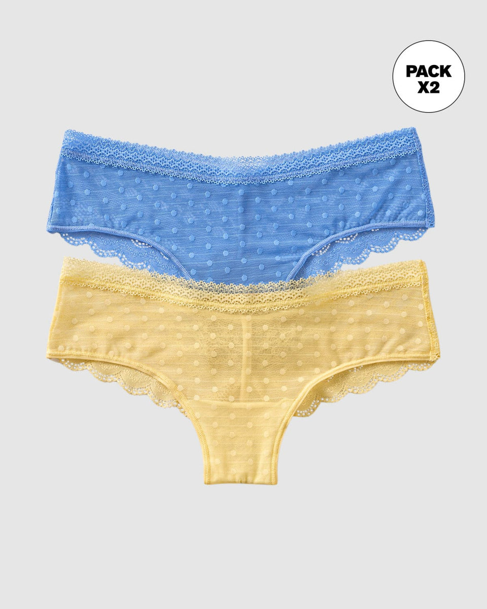 Paquete x 2 Bloomers Cacheteros en Encaje y Tul