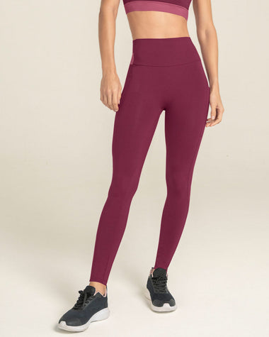 Legging tiro alto control en abdomen y muslos con bolsillo lateral#color_220-vinotinto