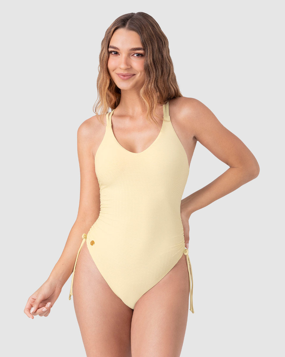 Traje de baño entero graduable en piernas