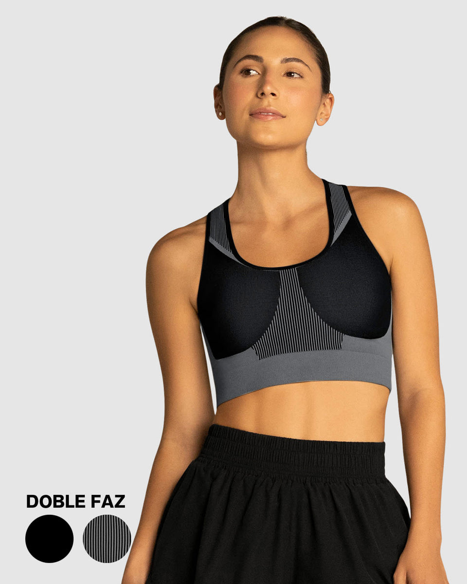 Top doble faz sin costuras de máximo soporte de busto