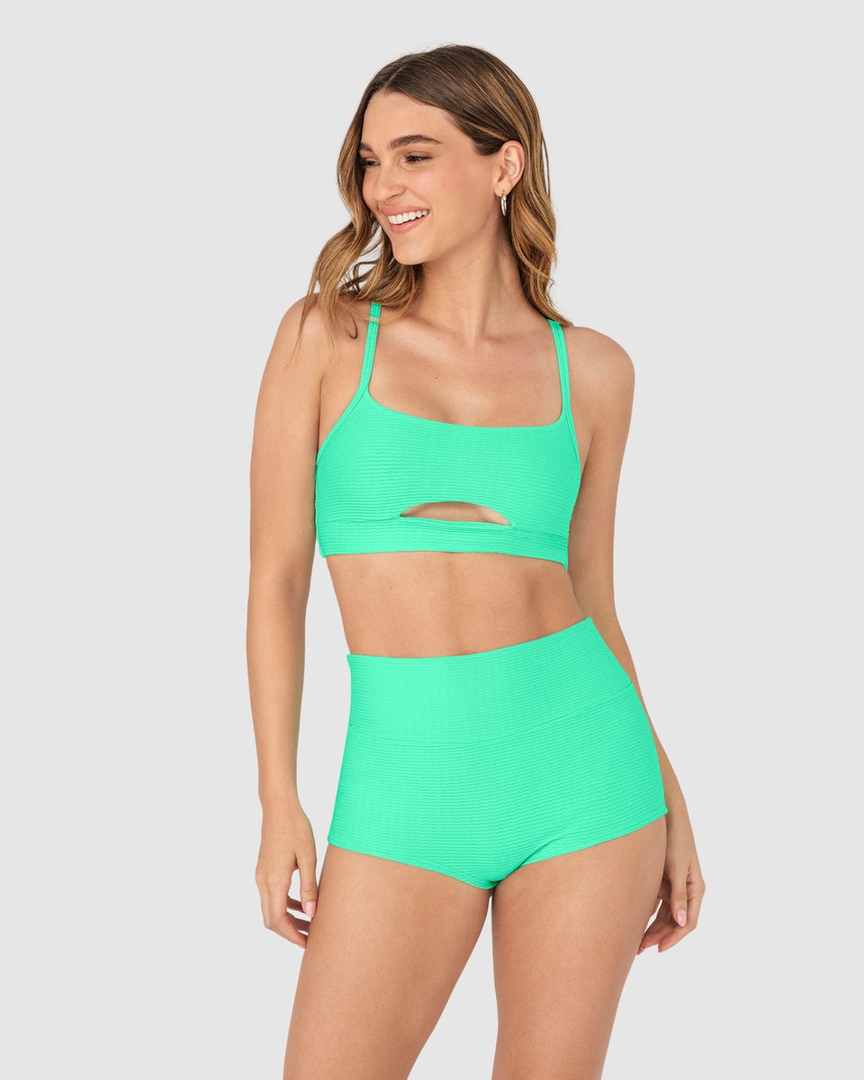 Bikini top + short de tiro alto