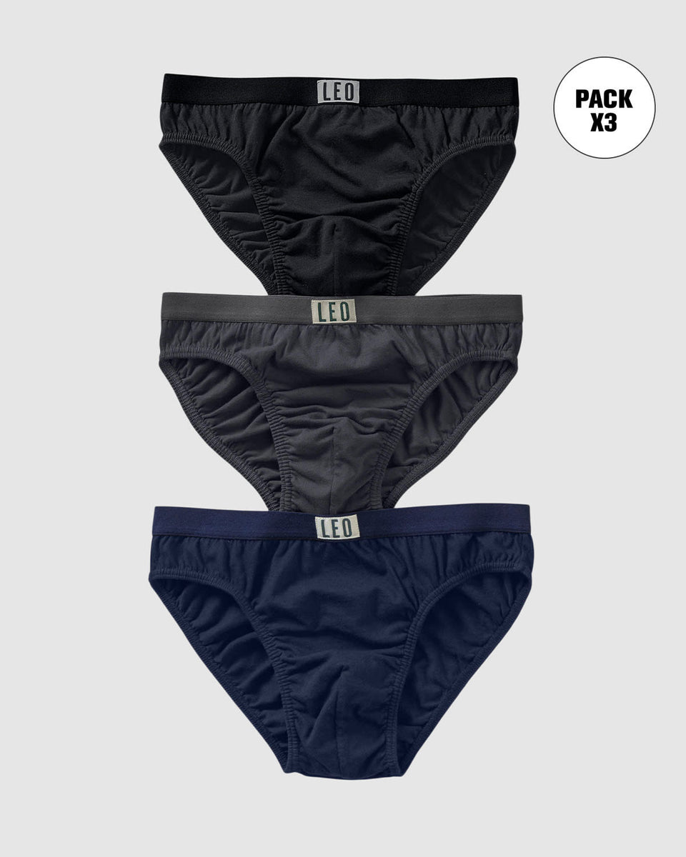 Paquete x 3 calzoncillos clásicos en algodón