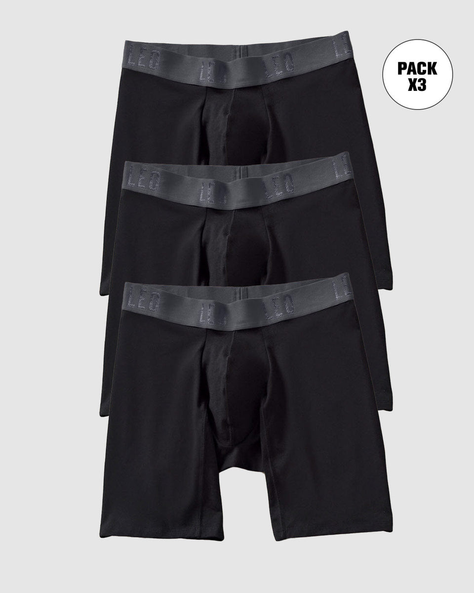 Paquete x3 bóxers largos de algodón que evita el roce entre las piernas