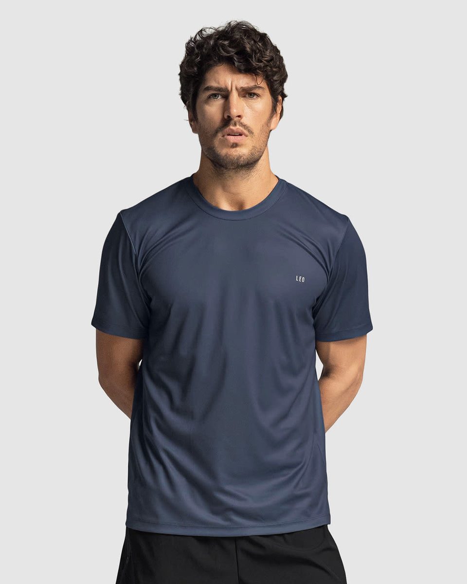 Camiseta deportiva masculina semiajustada de secado rápido