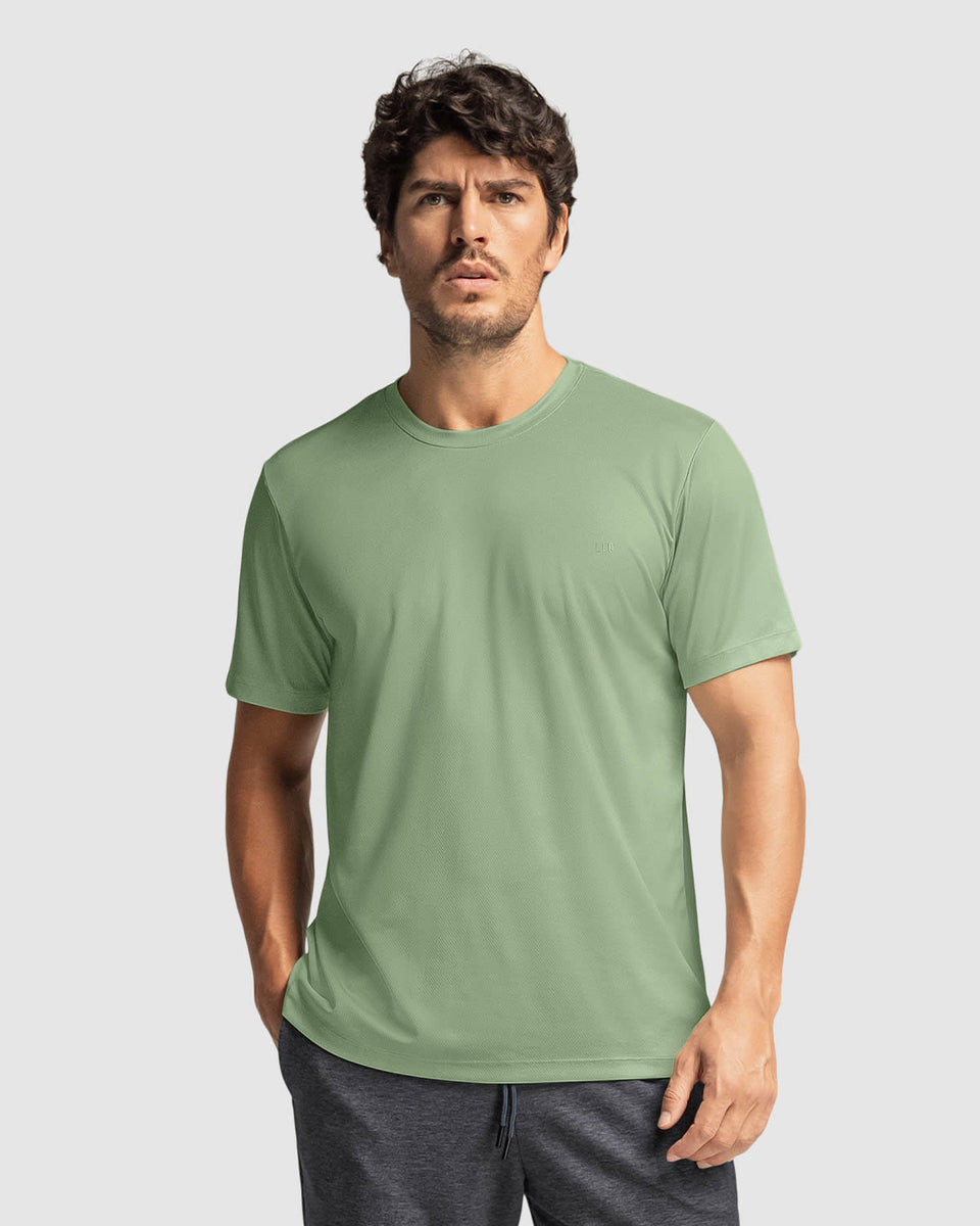 Camiseta deportiva masculina semiajustada de secado rápido