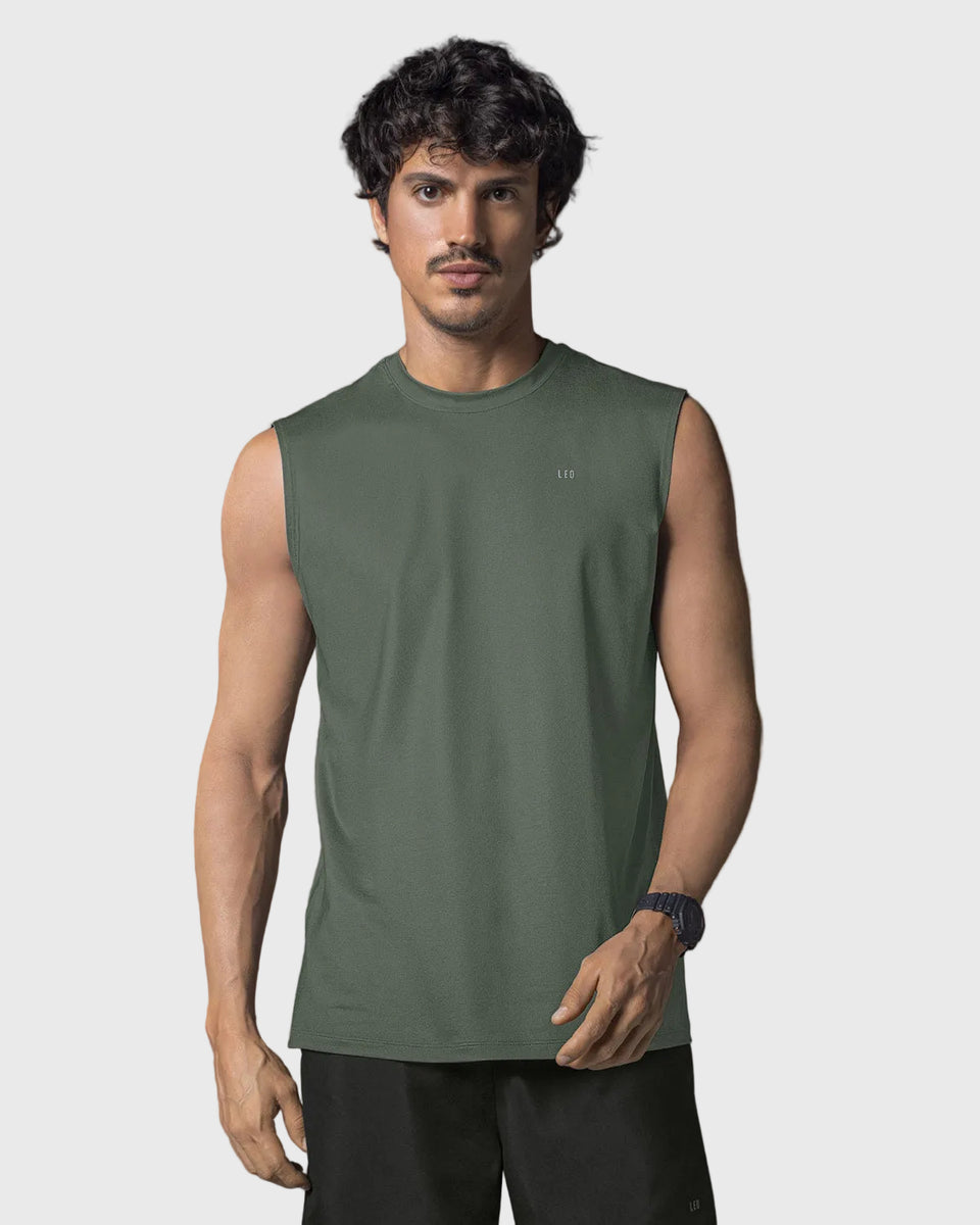 Camiseta manga sisa deportiva y de secado rápido para hombre