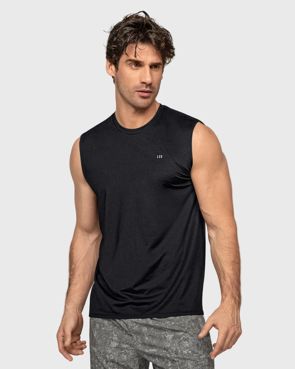Camiseta manga sisa deportiva y de secado rápido para hombre