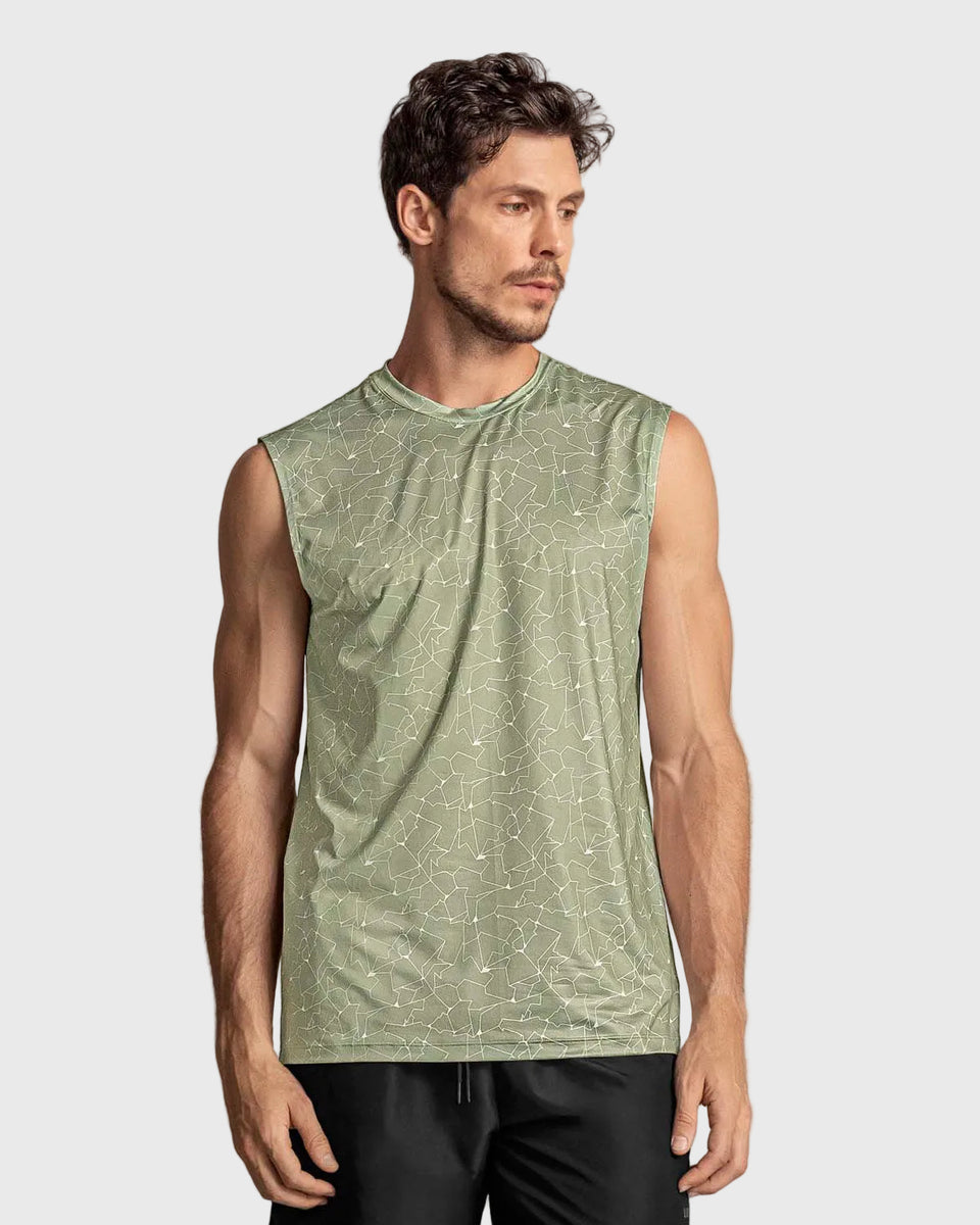 Camiseta manga sisa deportiva y de secado rápido para hombre