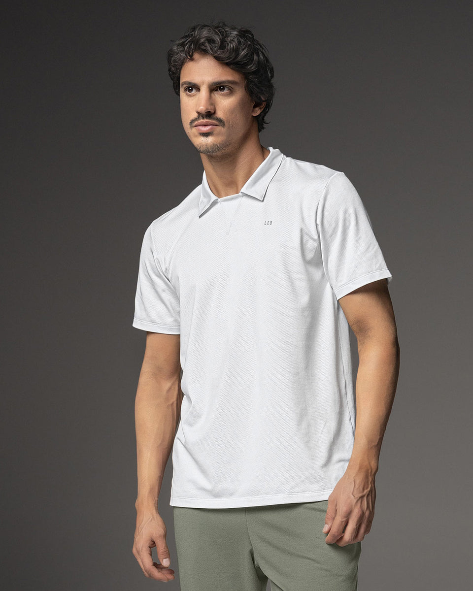 Camiseta deportiva transpirable con cuello tipo polo