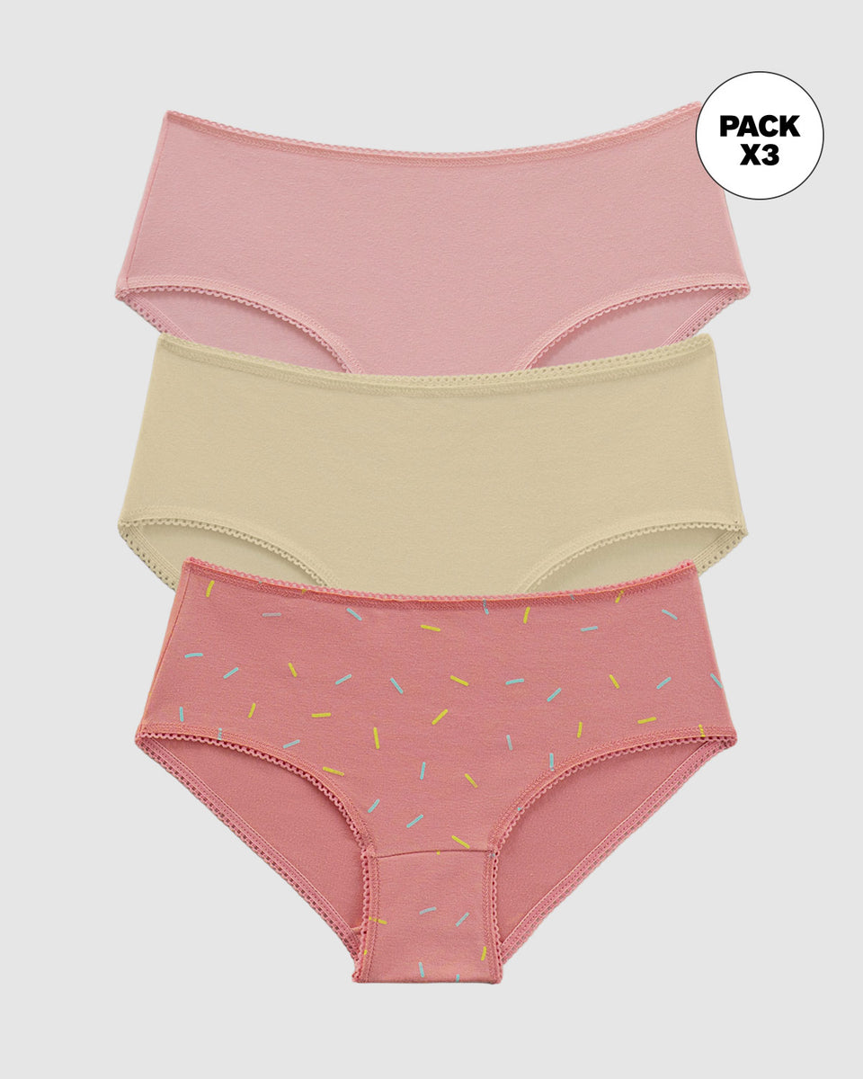Paquete x3 bloomer clásico para niña