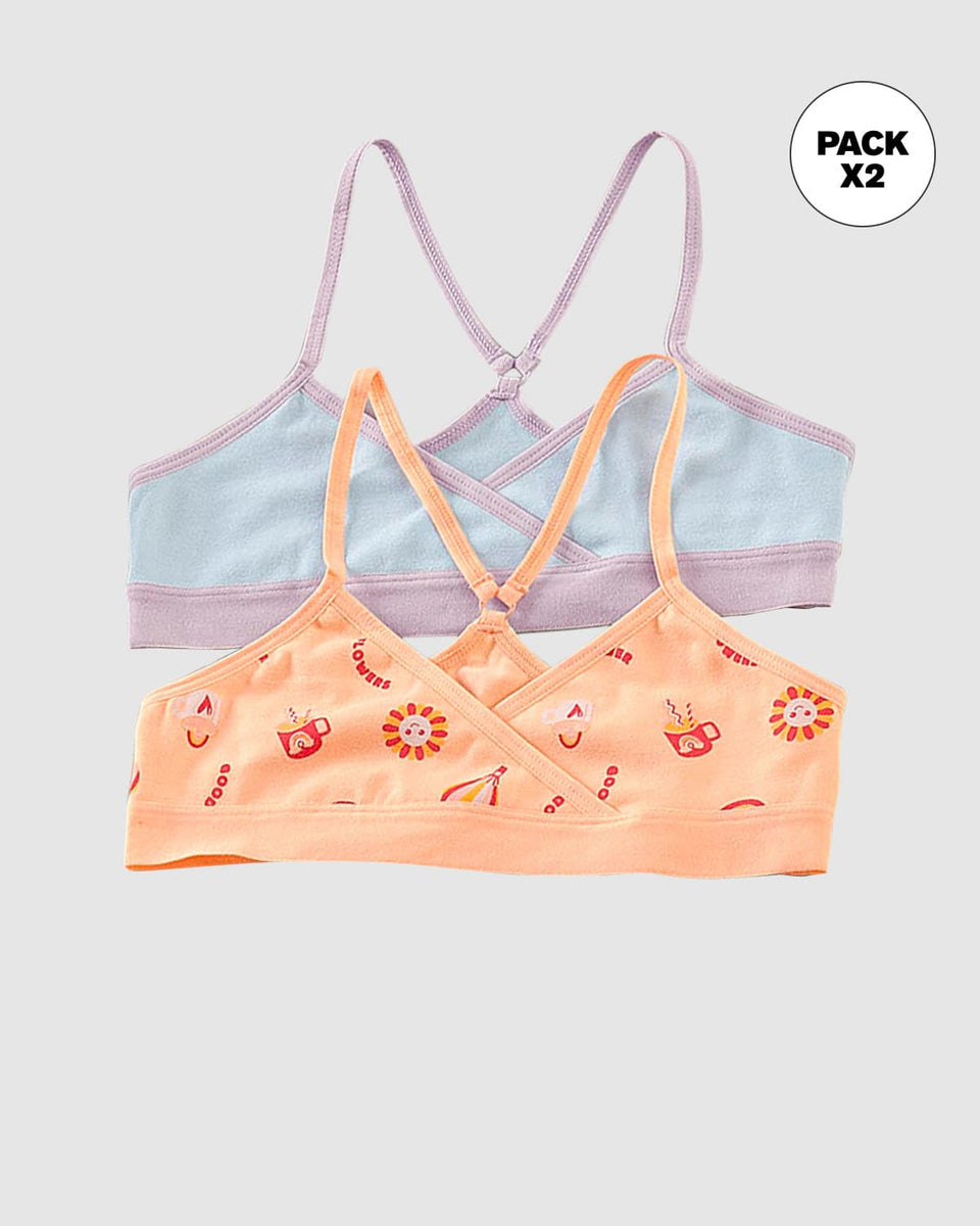 Paquete x 2 top principiante para niña espalda deportiva