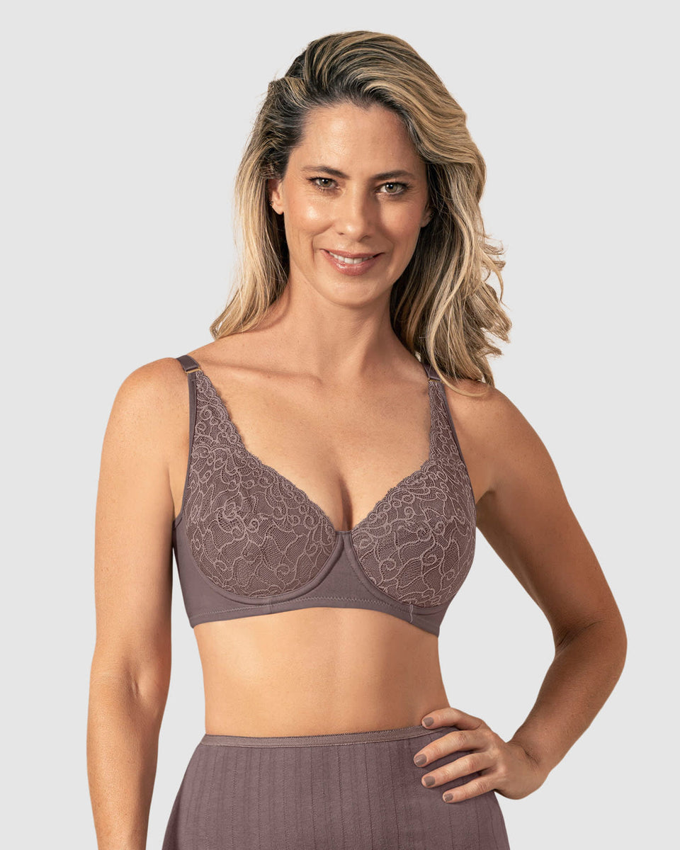 Brasier triangular con copas en encaje y espalda en tela lisa