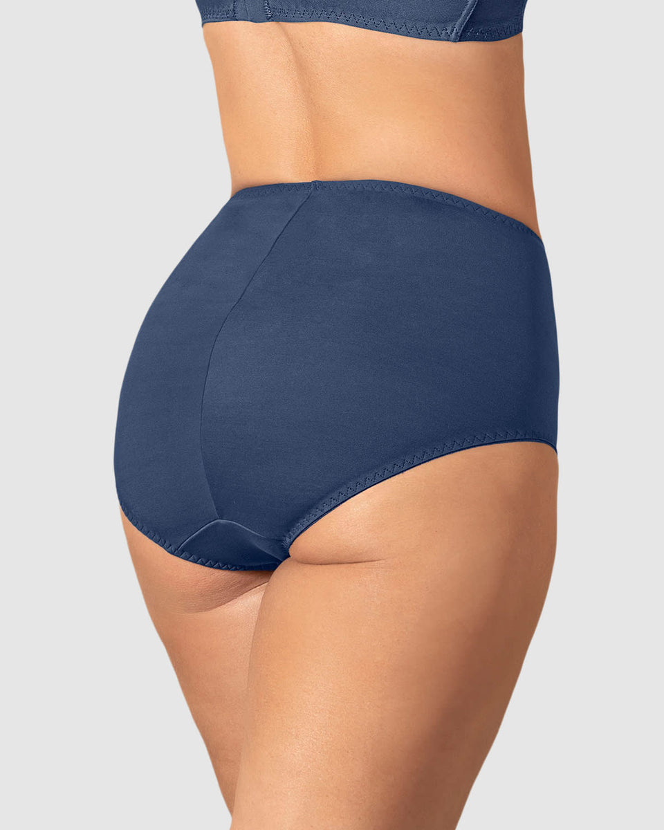 Bloomer clásico de control suave con toques de encaje en abdomen