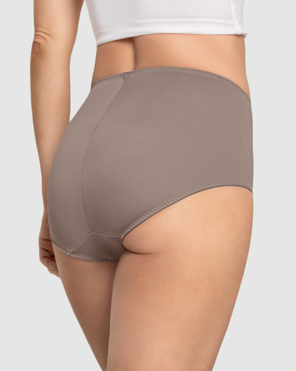 Bloomer clásico de control suave con toques de encaje en abdomen