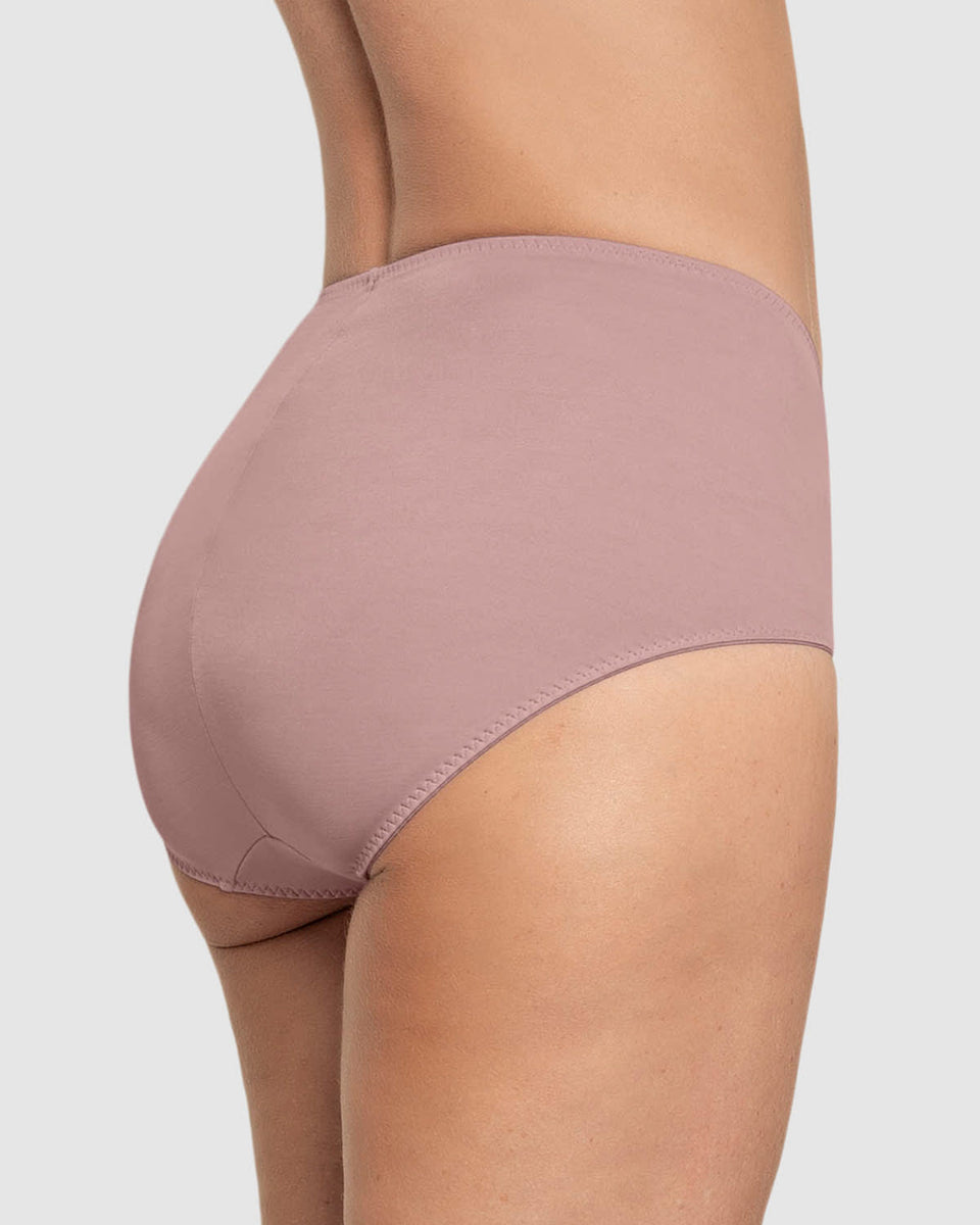 Bloomer clásico de control suave con toques de encaje en abdomen