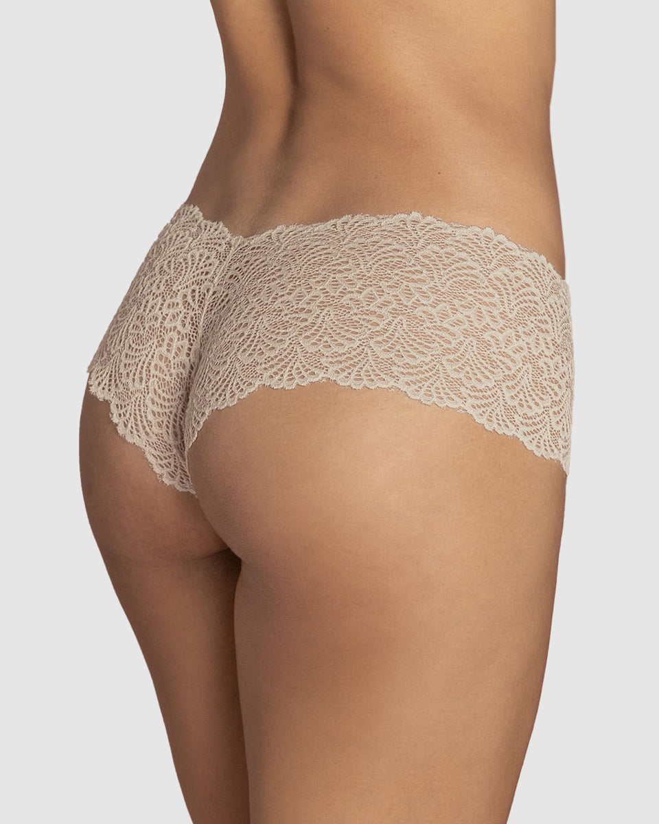 Bloomer estilo hípster en encaje sexy con refuerzo en algodón