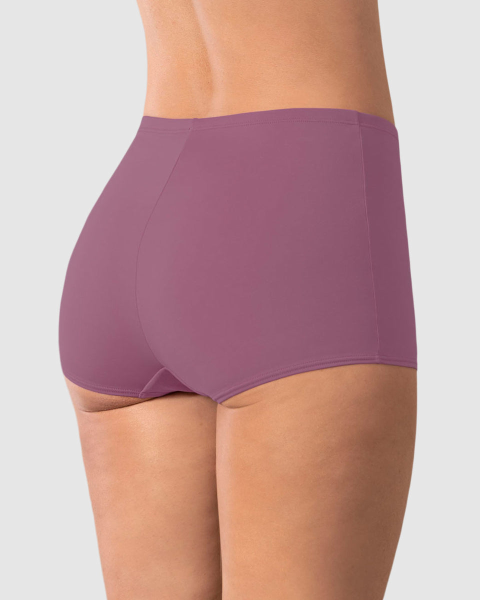 Bóxer tiro alto en tela lisa