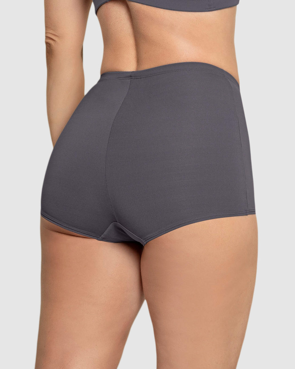 Bóxer tiro alto en tela lisa