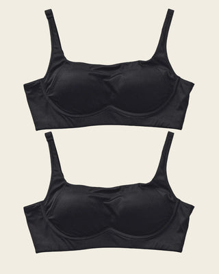 Paquete x2 brasieres sin arco ultracómodo de alto soporte y cubrimiento everyday bra#color_700-negro