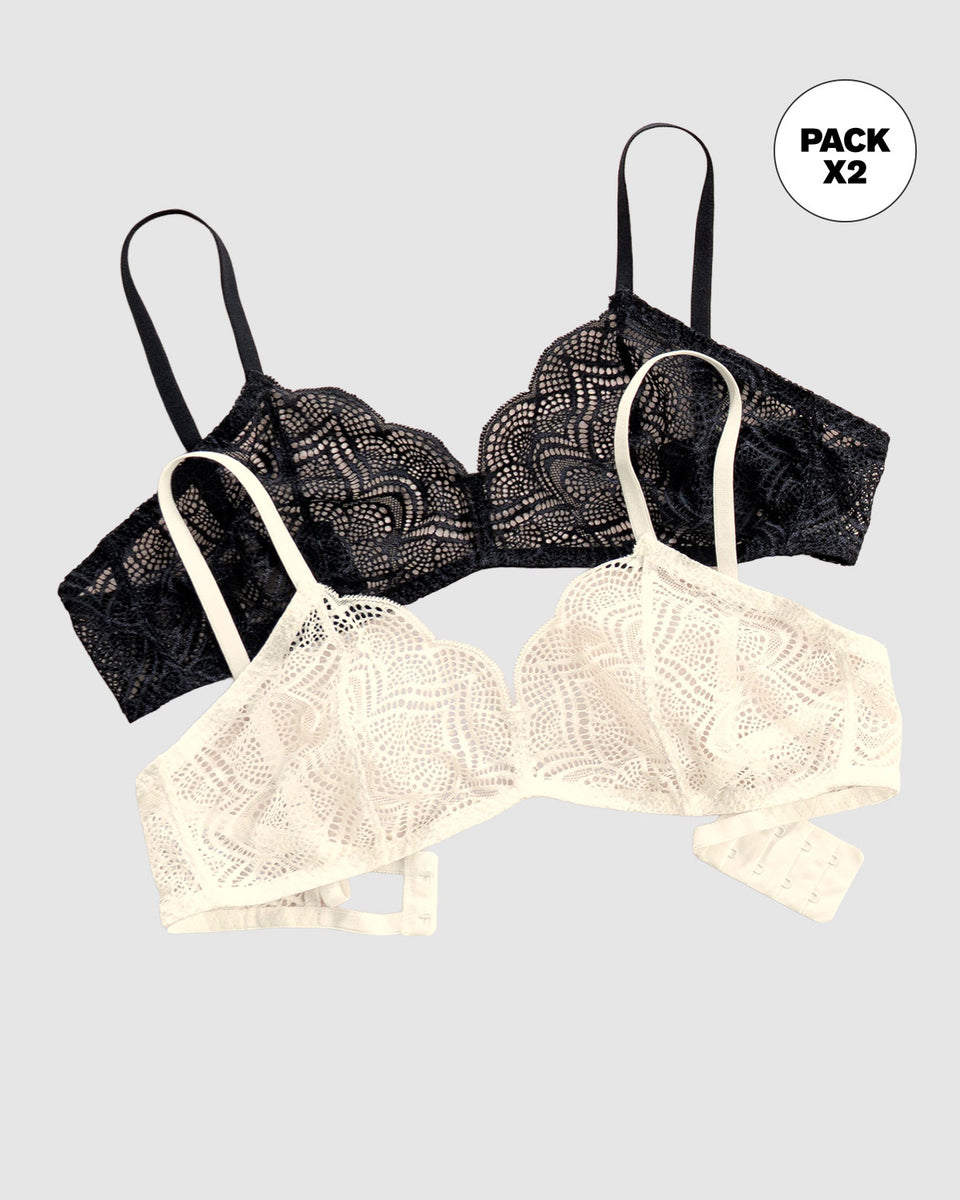 Paquete x 2 bralettes desestructurados y ligeros