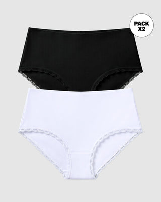 Paquete x 2 bloomers cacheteros, sin elásticos en cintura#color_s01-blanco-negro