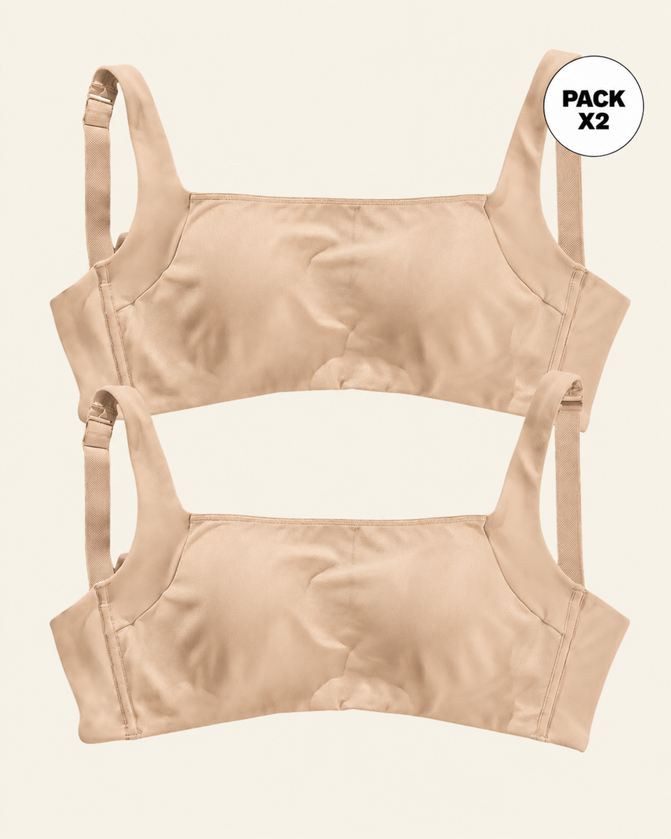 Paquete x2 brasieres brastop con buen cubrimiento de sisa y espalda