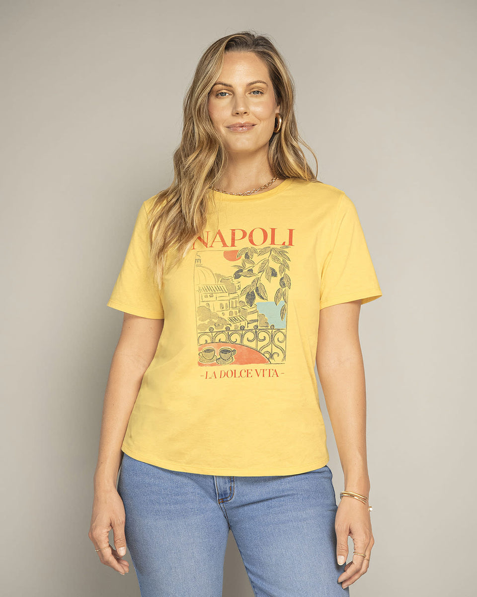 Blusa manga corta con mensaje en el frente
