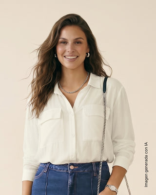 Blusa liviana manga larga con bolsillos#color_893-marfil